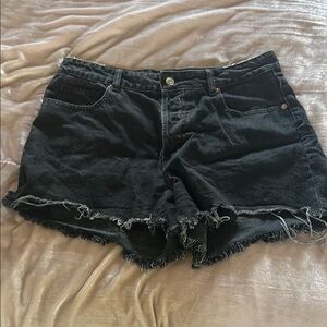 H&M Black Distressed Denim Women Shorts Size 12
